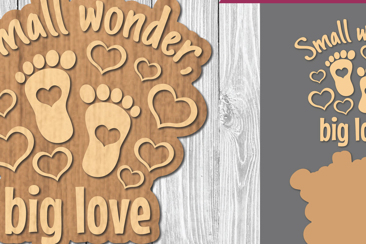 Σετ των 2 Intra απο ξύλο plywood 3mm-4mm πάχος Βρεφικά αποσπάσματα Διακόσμηση κοπής με λέιζερ 17 Δίασταση 15x15 cm INTRAFABR-106887409