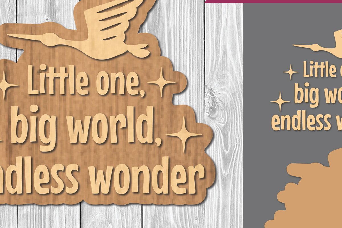 Σετ των 2 Intra απο ξύλο plywood 3mm-4mm πάχος Βρεφικά αποσπάσματα Διακόσμηση κοπής με λέιζερ 23 Δίασταση 15x15 cm INTRAFABR-106887759