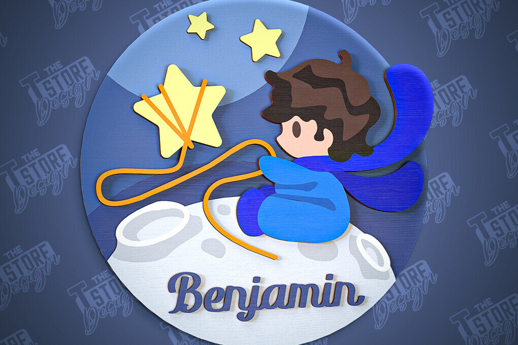 Σετ των 2 Intra απο ξύλο plywood 3mm-4mm πάχος Στρογγυλή πινακίδα μωρού | Ξύλινη επιγραφή φυτωρίου Δίασταση 30x20 cm INTRAFABR-100118563