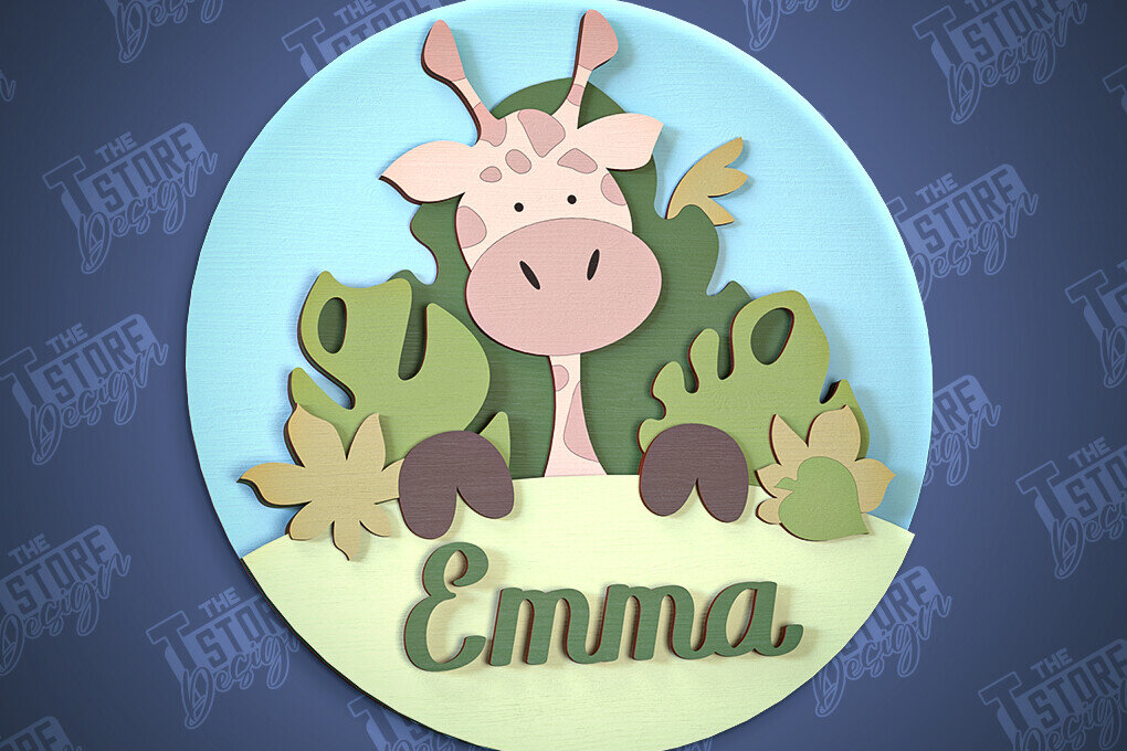 Intra απο ξύλο plywood 3mm-4mm πάχος Στρογγυλή πινακίδα μωρού | Ξύλινη επιγραφή φυτωρίου Δίασταση 30x20 cm INTRAFABR-100118574