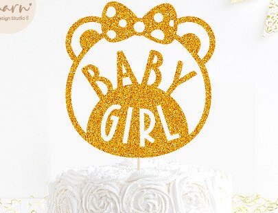 Intra απο ξύλο plywood 3mm-4mm πάχος Baby Shower Girl Cake Topper Δίασταση 30x20 cm INTRAFABR-43496583