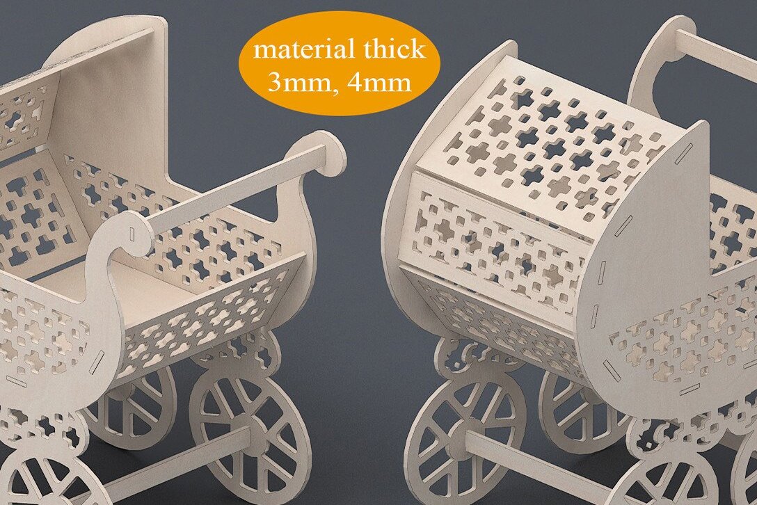 Intra απο ξύλο plywood 3mm-4mm πάχος Baby Stroller  Design / Baby Buggy Δίασταση 30x20 cm INTRAFABR-42346588