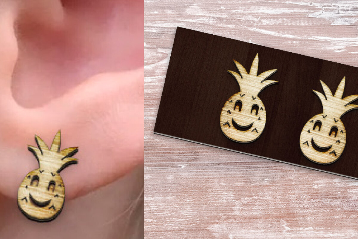 Σετ των 3 Intra απο ξύλο plywood 3mm-4mm πάχος Βρεφικά καρφωτά σκουλαρίκια . Δίασταση 4x4 cm INTRAFABR-119385760