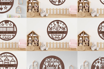 Intra απο ξύλο plywood 3mm-4mm πάχος με καλωσορίσματος μωρού Δίασταση 30x20 cm INTRAFABR-98985041