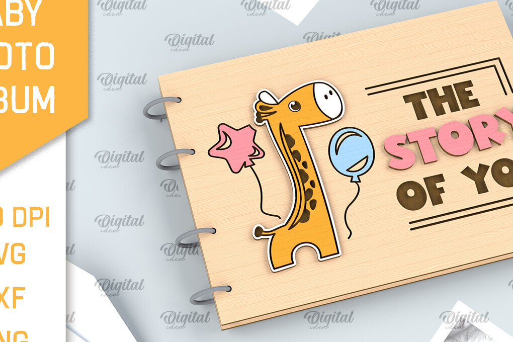 Σετ των 2 Intra απο ξύλο plywood 3mm-4mm πάχος Ξύλινο άλμπουμ μωρών με λέιζερ Δίασταση 30x20 cm INTRAFABR-99927712