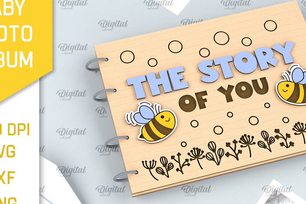 Intra απο ξύλο plywood 3mm-4mm πάχος Ξύλινο άλμπουμ μωρών με λέιζερ Δίασταση 30x20 cm INTRAFABR-99927574