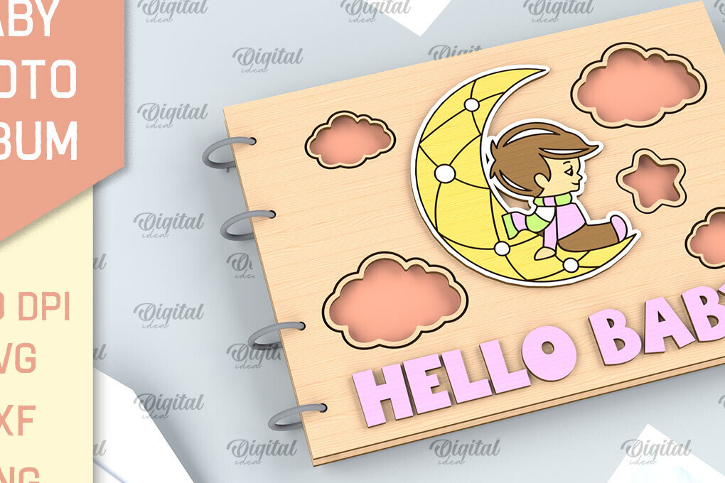 Intra απο ξύλο plywood 3mm-4mm πάχος Ξύλινο άλμπουμ μωρών με λέιζερ Δίασταση 30x20 cm INTRAFABR-99927632