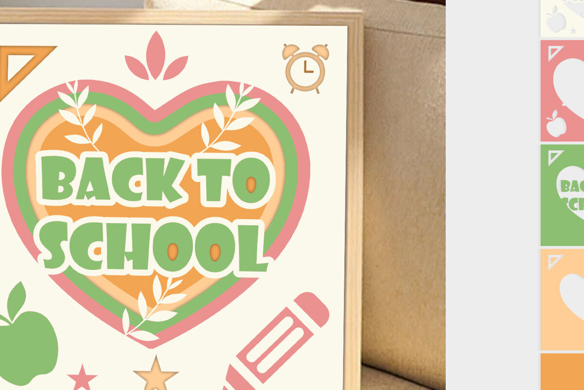 Σετ των 3 Intra απο ξύλο plywood 3mm-4mm πάχος Επιστροφή στο σχολείο 3D Shadow Box Δίασταση 4x4 cm INTRAFABR-104000409