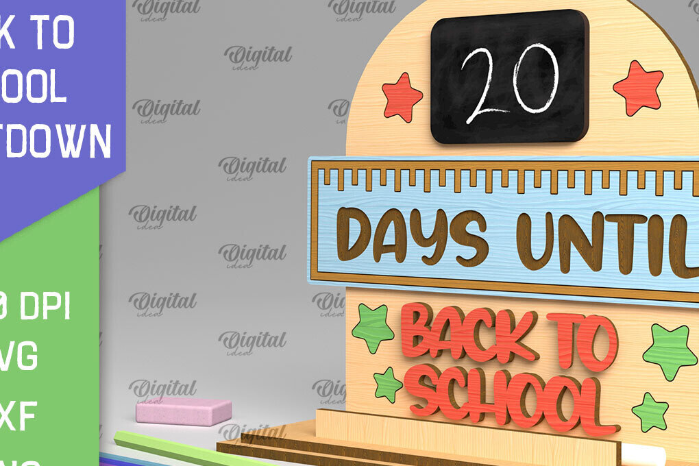 Intra απο ξύλο plywood 3mm-4mm πάχος Επιστροφή στο σχολείο Αντίστροφη μέτρηση Απο Δίασταση 30x20 cm INTRAFABR-96129745