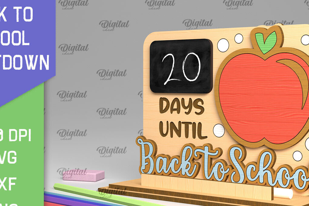 Intra απο ξύλο plywood 3mm-4mm πάχος Επιστροφή στο σχολείο Αντίστροφη μέτρηση Απο Δίασταση 30x20 cm INTRAFABR-96129541