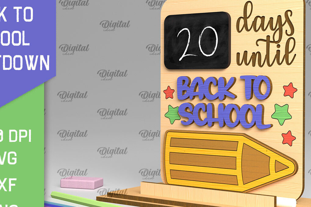 Intra απο ξύλο plywood 3mm-4mm πάχος Επιστροφή στο σχολείο Αντίστροφη μέτρηση Απο Δίασταση 30x20 cm INTRAFABR-96129706