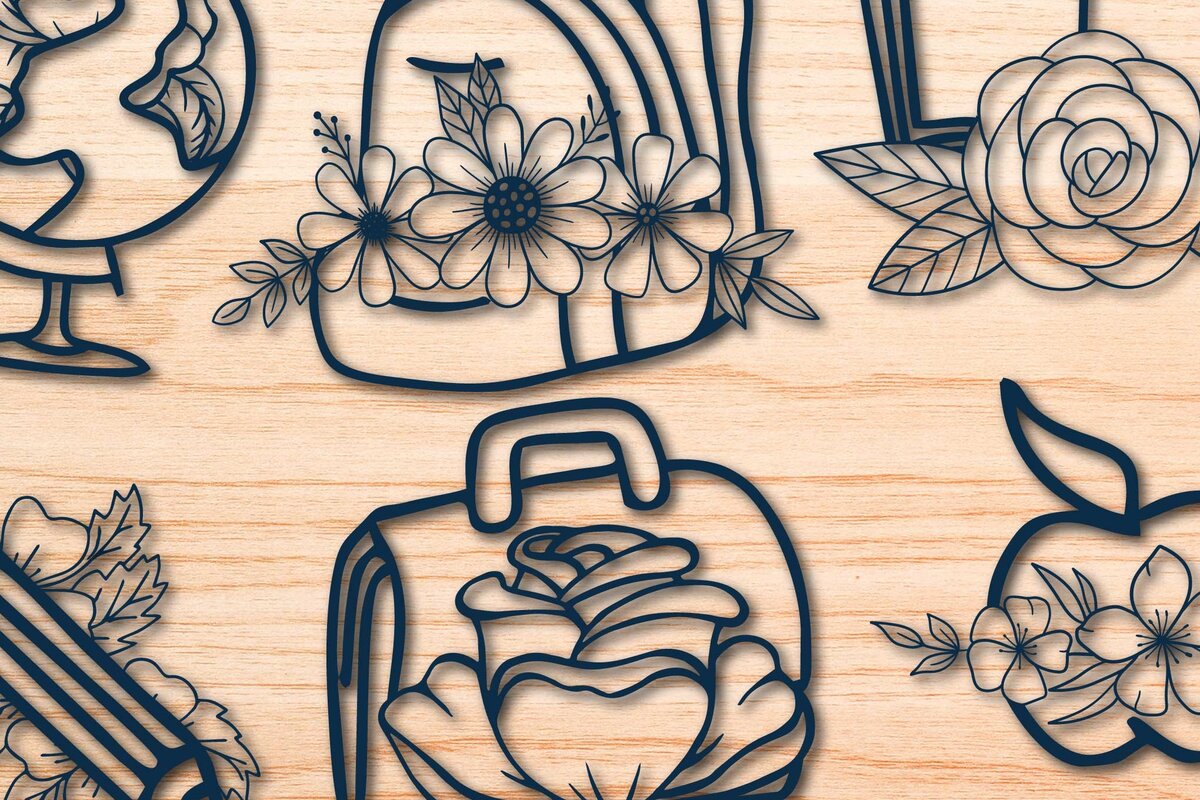 Σετ των 2 Intra απο ξύλο plywood 3mm-4mm πάχος Back to School Craft Δίασταση 15x15 cm INTRAFABR-76776378