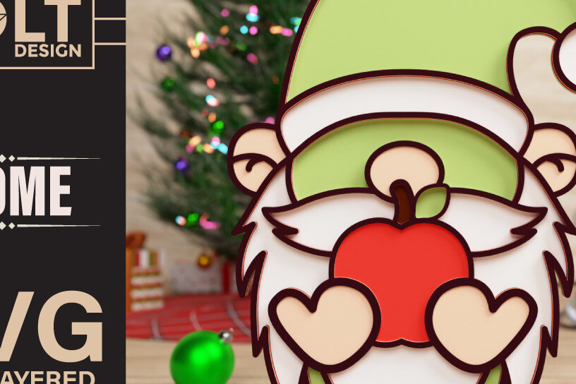 Intra απο ξύλο plywood 3mm-4mm πάχος Επιστροφή στο σχολείο Gnome Papercut 3D Δίασταση 40x40 cm INTRAFABR-73053518