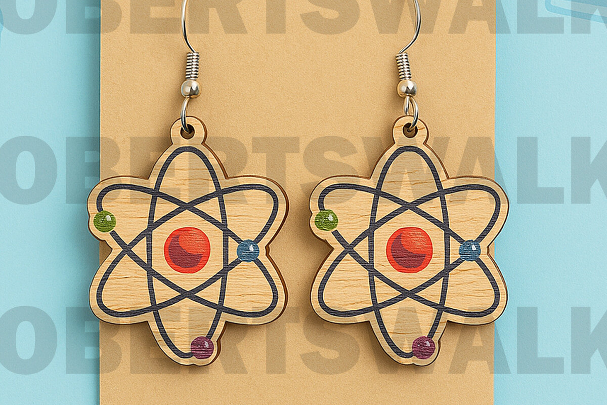 Σετ των 3 Intra απο ξύλο plywood 3mm-4mm πάχος Backpack Earrings – School Style Δίασταση 2x2 cm INTRAFABR-124968207