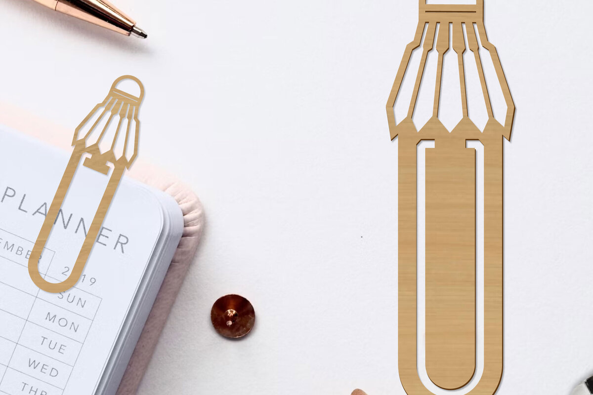 Σετ των 3 Intra απο ξύλο plywood 3mm-4mm πάχος Μπάλα μπάντμιντον σελιδοδείκτης Papercut Δίασταση 10x20 cm INTRAFABR-97250894