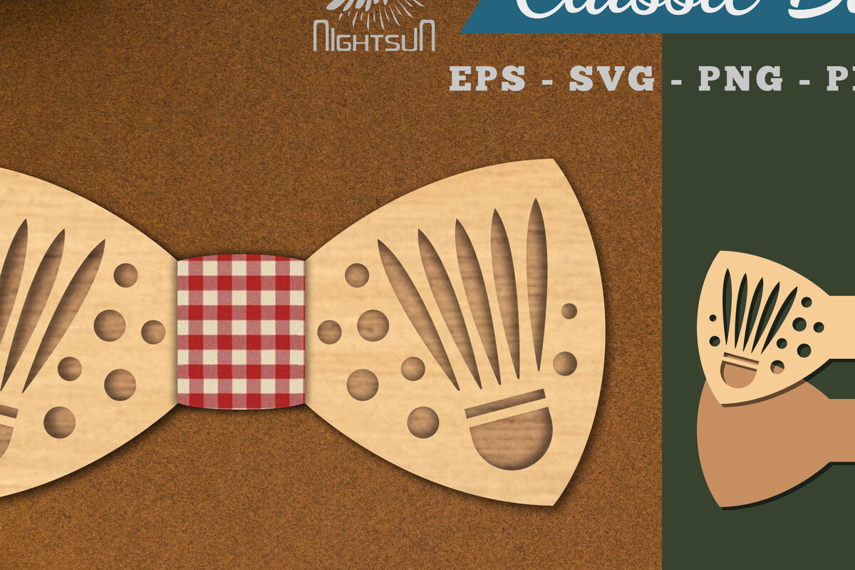 Σετ των 3 Intra απο ξύλο plywood 3mm-4mm πάχος Παπιγιόν με λέιζερ μπάλα μπάντμιντον Δίασταση 15x15 cm INTRAFABR-112552480