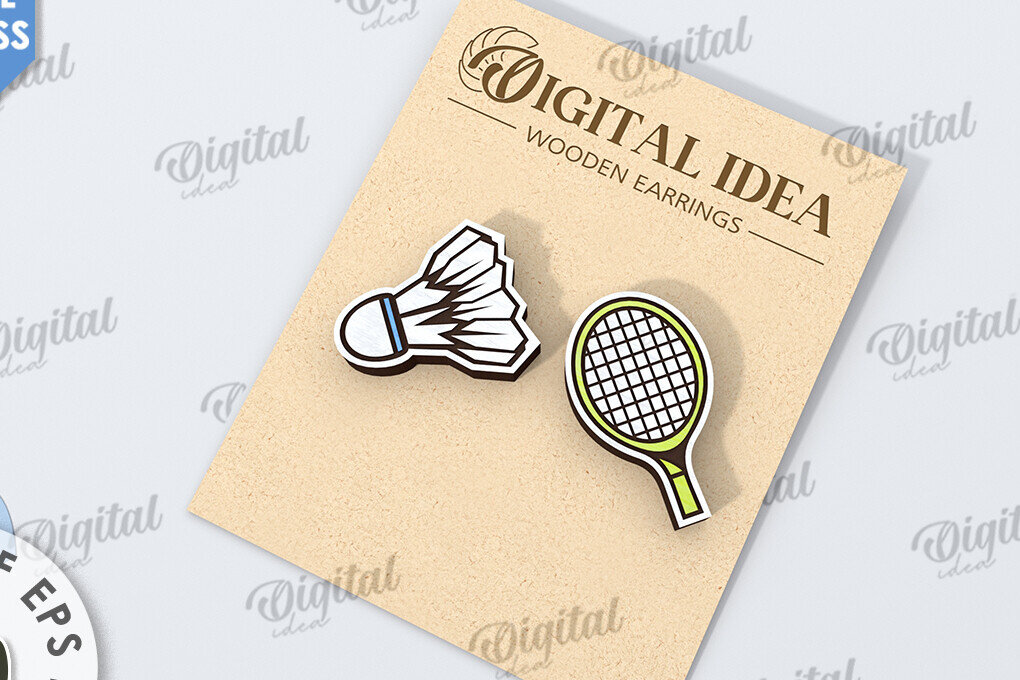 Σετ των 3 Intra απο ξύλο plywood 3mm-4mm πάχος Σκουλαρίκια μπάντμιντον . Sports Δίασταση 3x3 cm INTRAFABR-116492548