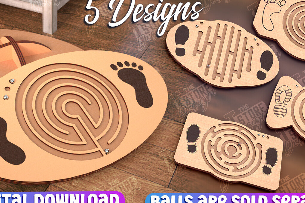 Σετ των 2 Intra απο ξύλο plywood 3mm-4mm πάχος σχεδίασης Balance Board Cut  Δίασταση 15x15 cm INTRAFABR-99494482