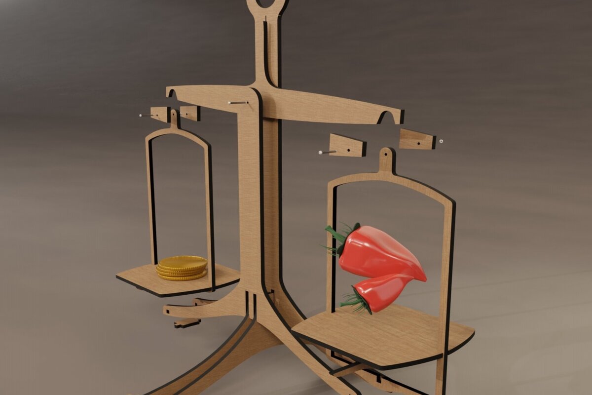 Σετ των 2 Intra απο ξύλο plywood 3mm-4mm πάχος κοπής με λέιζερ ζυγαριά Δίασταση 15x15 cm INTRAFABR-113817232