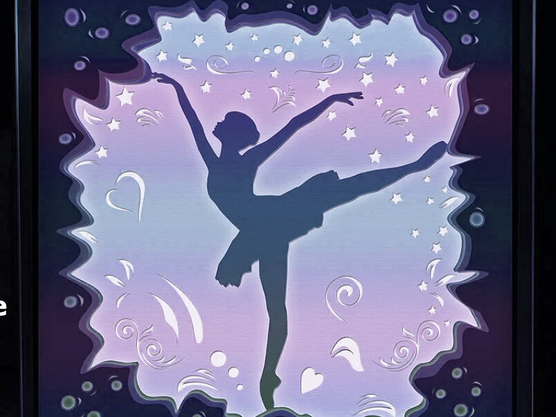 Σετ των 3 Intra απο ξύλο plywood 3mm-4mm πάχος Πρότυπο μπαλαρίνας 3d Shadow Box .v2 Δίασταση 8x8 cm INTRAFABR-64696932