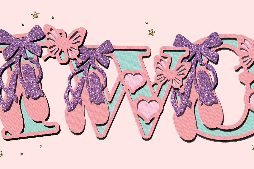 Σετ των 2 Intra απο ξύλο plywood 3mm-4mm πάχος Μπαλαρίνα Alphabet 3D Δίασταση 15x15 cm INTRAFABR-105061447