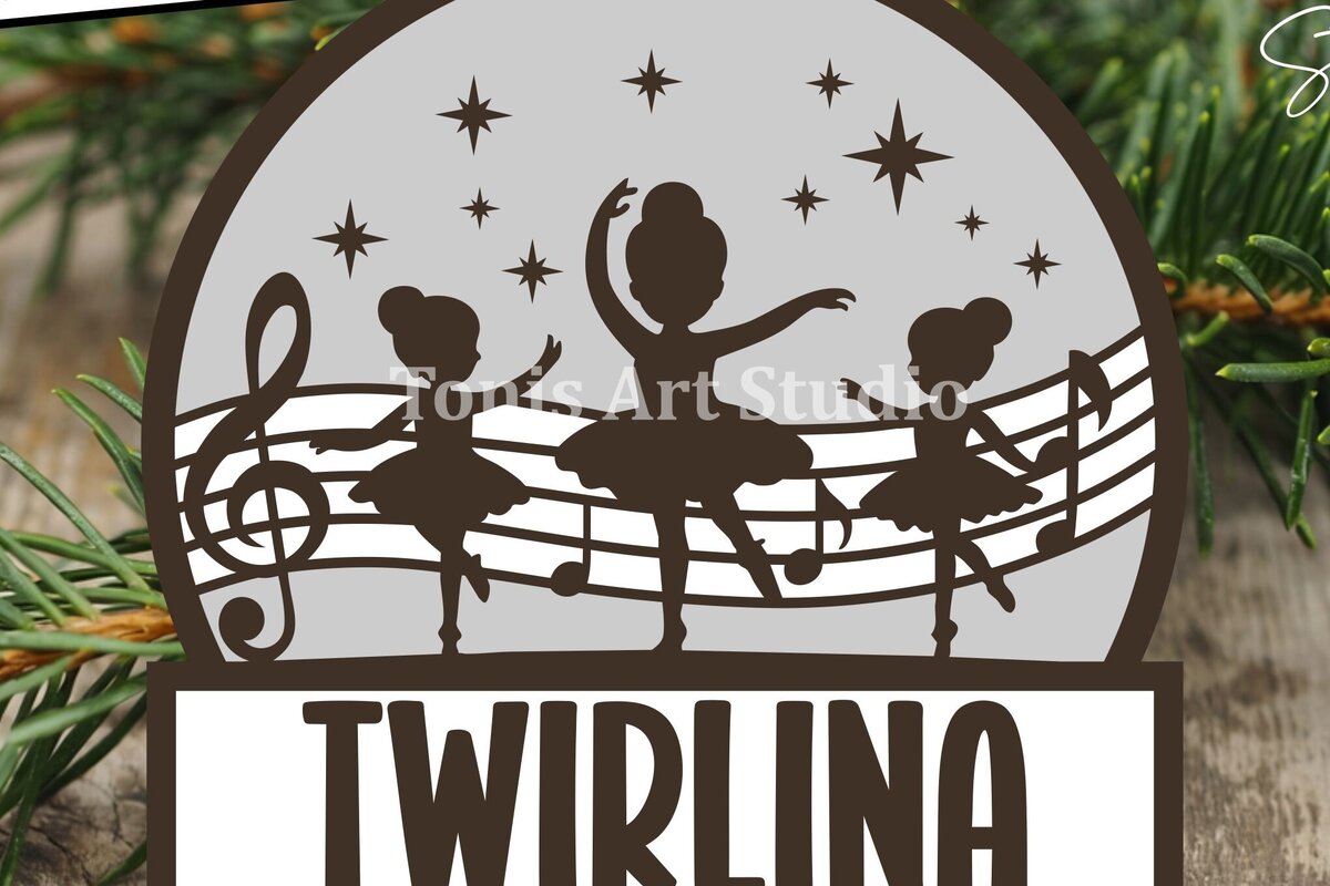 Σετ των 3 Intra απο ξύλο plywood 3mm-4mm πάχος Σήμα ονόματος μπαλαρίνας κοπής με λέιζερ Δίασταση 4x4 cm INTRAFABR-119542150