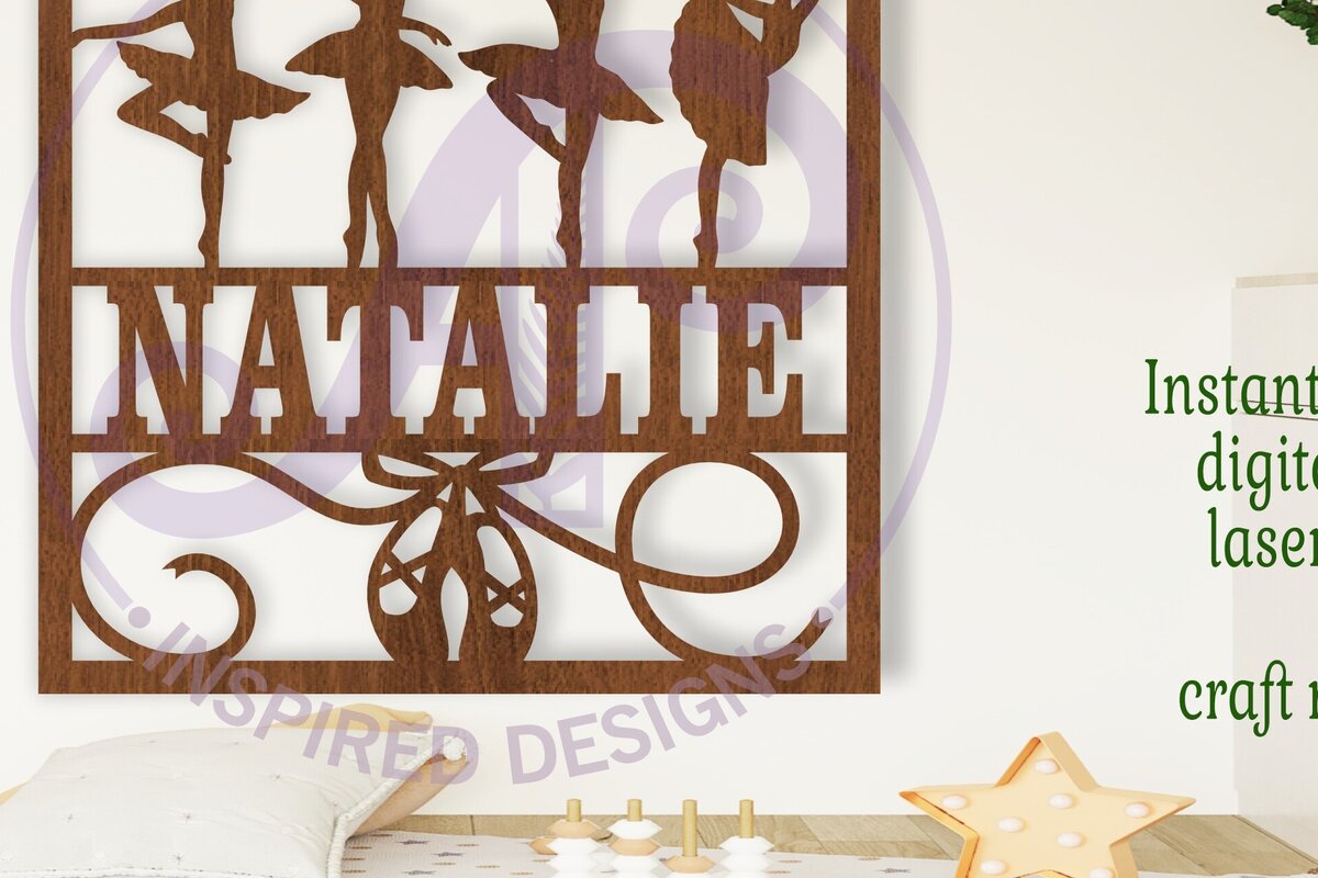 Σετ των 3 Intra απο ξύλο plywood 3mm-4mm πάχος Σήμα ονόματος χορευτών μπαλέτου  Δίασταση 6x6 cm INTRAFABR-104030187