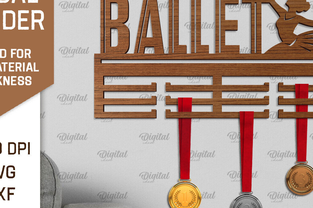 Intra απο ξύλο plywood 3mm-4mm πάχος Μετάλλιο Μπαλέτου Εμφάνιση Δίασταση 30x20 cm INTRAFABR-96281721