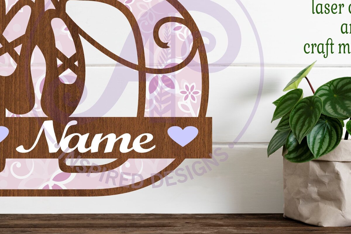 Σετ των 3 Intra απο ξύλο plywood 3mm-4mm πάχος Μονόγραμμα με κεφαλαίο παπούτσι μπαλέτου Letter D Δίασταση 9x9 cm INTRAFABR-91049930