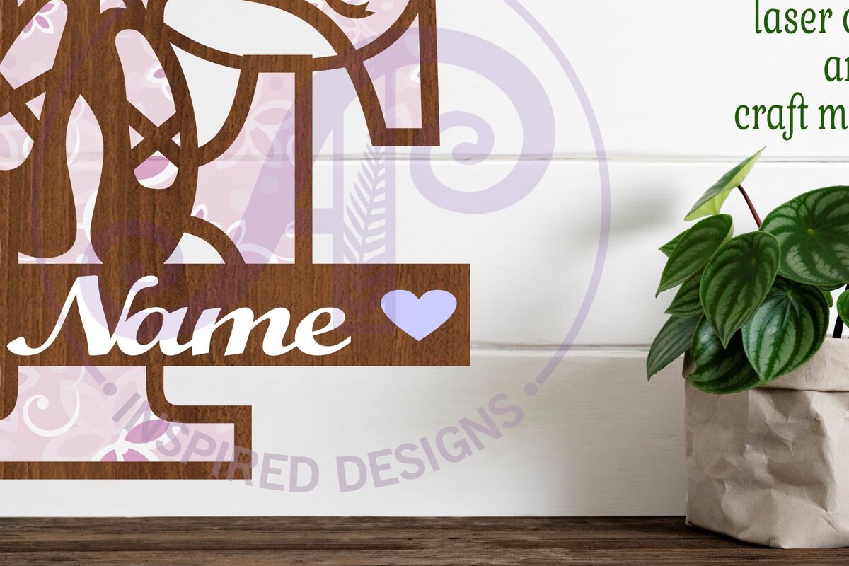 Σετ των 3 Intra απο ξύλο plywood 3mm-4mm πάχος Μονόγραμμα με κεφαλαίο παπούτσι μπαλέτου Επιστολή F Δίασταση 9x9 cm INTRAFABR-91049893