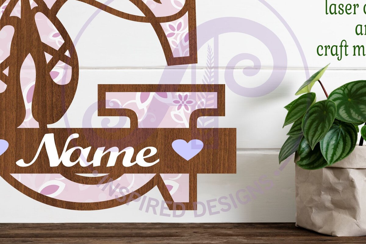 Σετ των 3 Intra απο ξύλο plywood 3mm-4mm πάχος Μονόγραμμα με κεφαλαίο παπούτσι μπαλέτου Επιστολή G Δίασταση 9x9 cm INTRAFABR-91015221