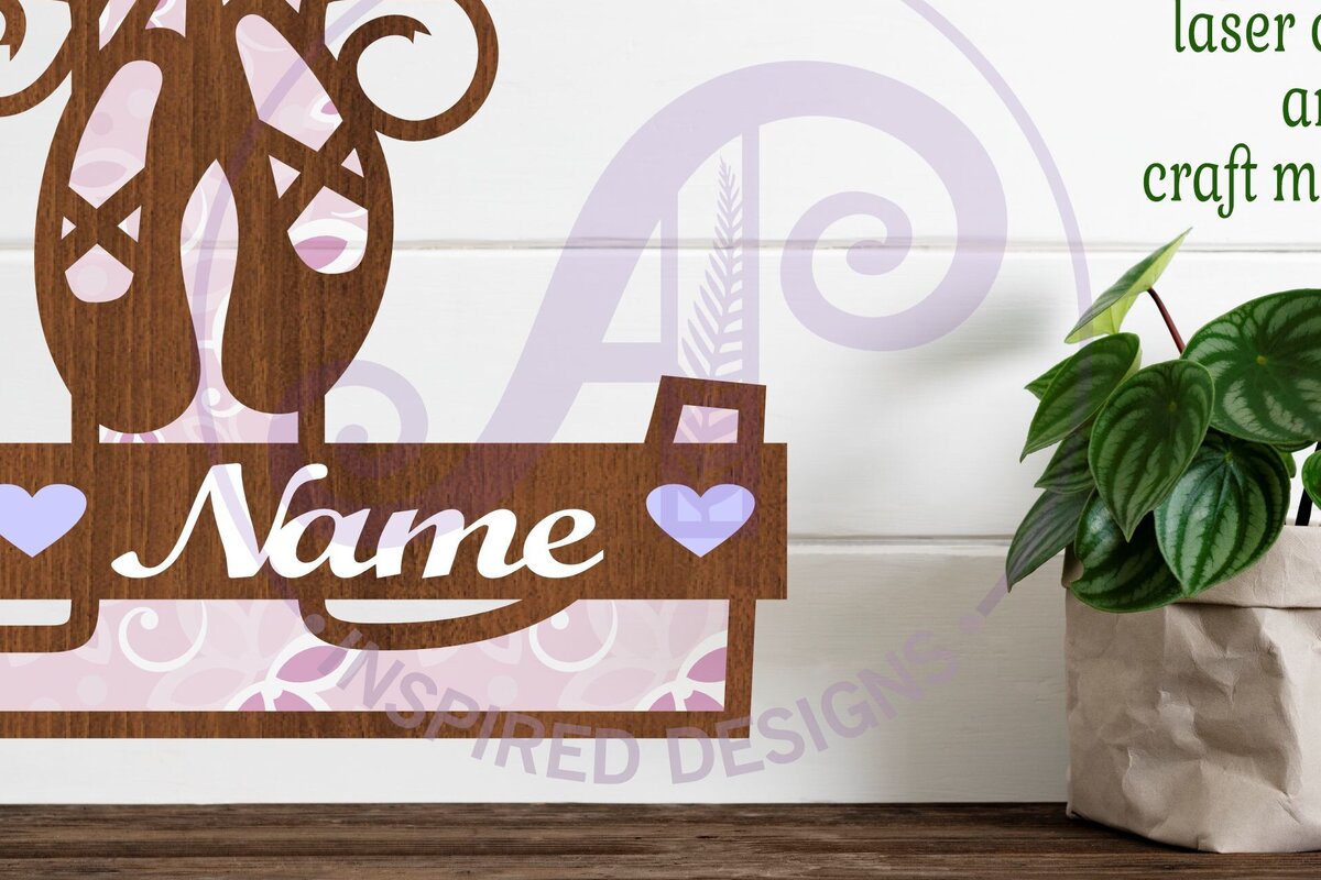 Σετ των 3 Intra απο ξύλο plywood 3mm-4mm πάχος Μονόγραμμα με κεφαλαίο παπούτσι μπαλέτου Letter L Δίασταση 9x9 cm INTRAFABR-91015432