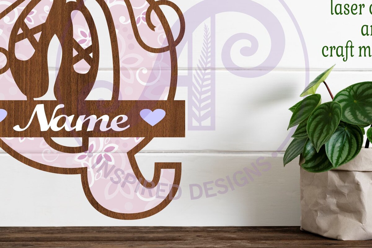 Σετ των 3 Intra απο ξύλο plywood 3mm-4mm πάχος Μονόγραμμα με κεφαλαίο παπούτσι μπαλέτου Letter Q Δίασταση 9x9 cm INTRAFABR-91015556