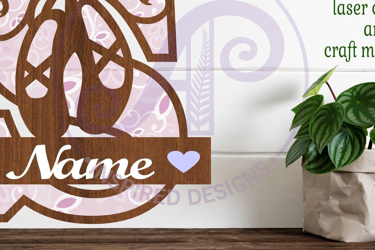 Σετ των 3 Intra απο ξύλο plywood 3mm-4mm πάχος Μονόγραμμα με κεφαλαίο παπούτσι μπαλέτου Letter S Δίασταση 9x9 cm INTRAFABR-91015607