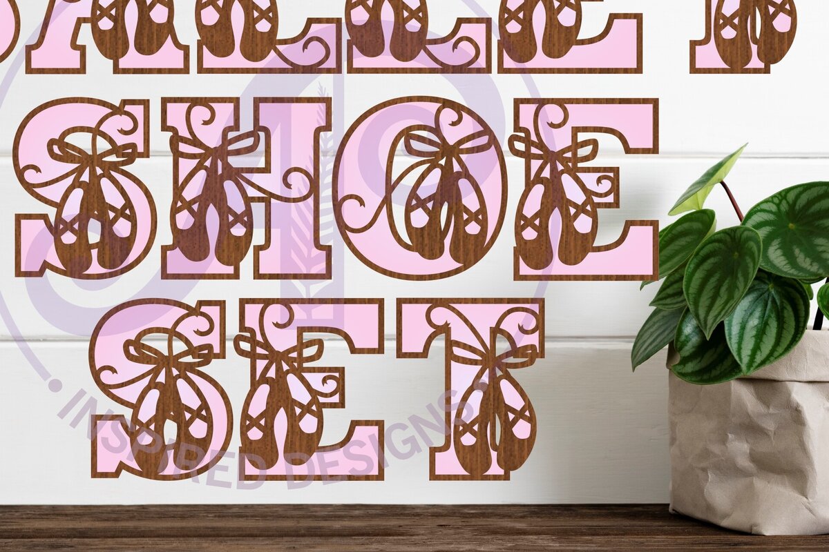 Σετ των 3 Intra απο ξύλο plywood 3mm-4mm πάχος Παπούτσια μπαλέτου Letters Alphabet X 26 Δίασταση 5x5 cm INTRAFABR-90850762