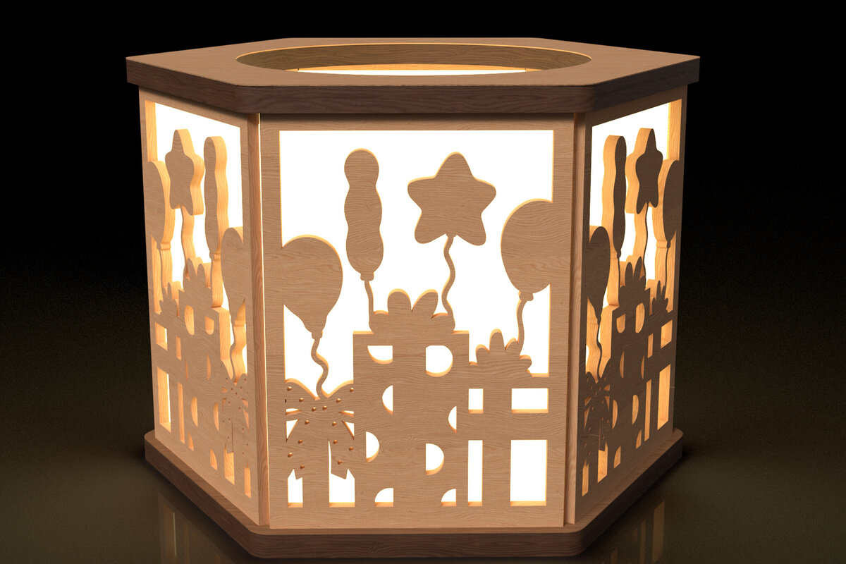 Intra απο ξύλο plywood 3mm-4mm πάχος Κηροπήγιο μπαλονιού &amp; δώρου – Δίασταση 30x20 cm INTRAFABR-118542564