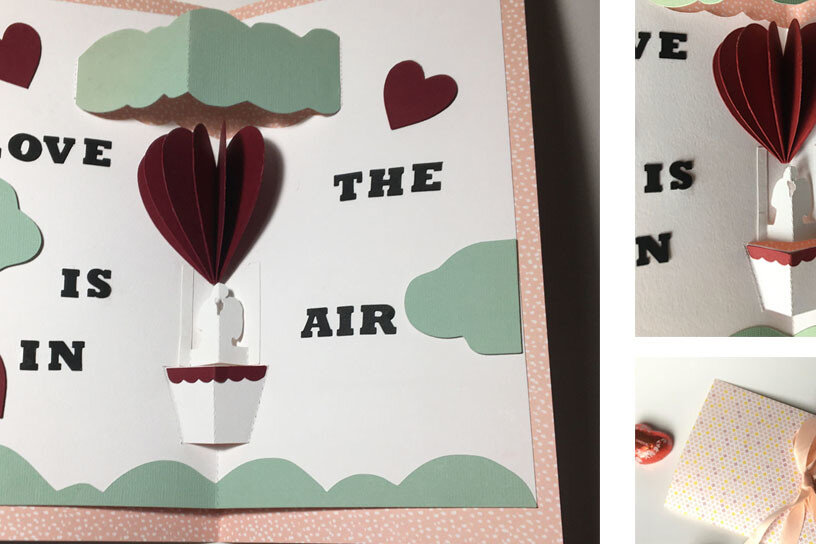 Σετ των 2 Intra απο ξύλο plywood 3mm-4mm πάχος Αγάπη με μπαλόνι Δίασταση 30x20 cm INTRAFABR-24707162