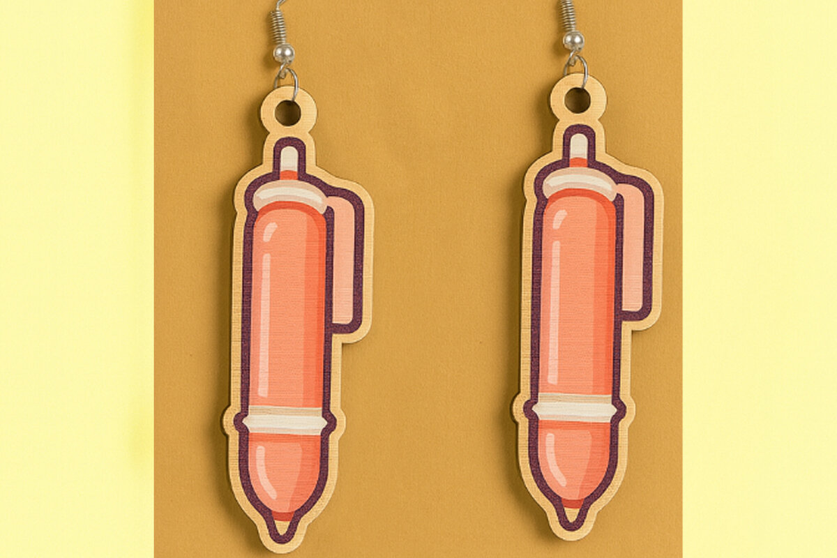 Σετ των 3 Intra απο ξύλο plywood 3mm-4mm πάχος Σκουλαρίκια στυλό Δίασταση 2x2 cm INTRAFABR-124974661