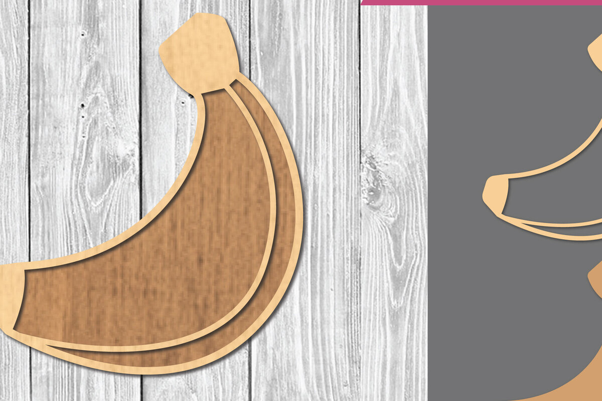 Σετ των 2 Intra απο ξύλο plywood 3mm-4mm πάχος Διακόσμηση με λέιζερ μπανάνας Δίασταση 15x15 cm INTRAFABR-109410740