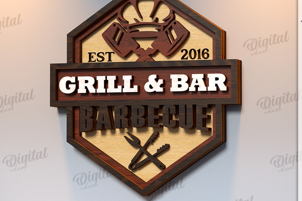 Intra απο ξύλο plywood 3mm-4mm πάχος πινακίδα μπαρ και γκριλ Δίασταση 30x20 cm INTRAFABR-123489796