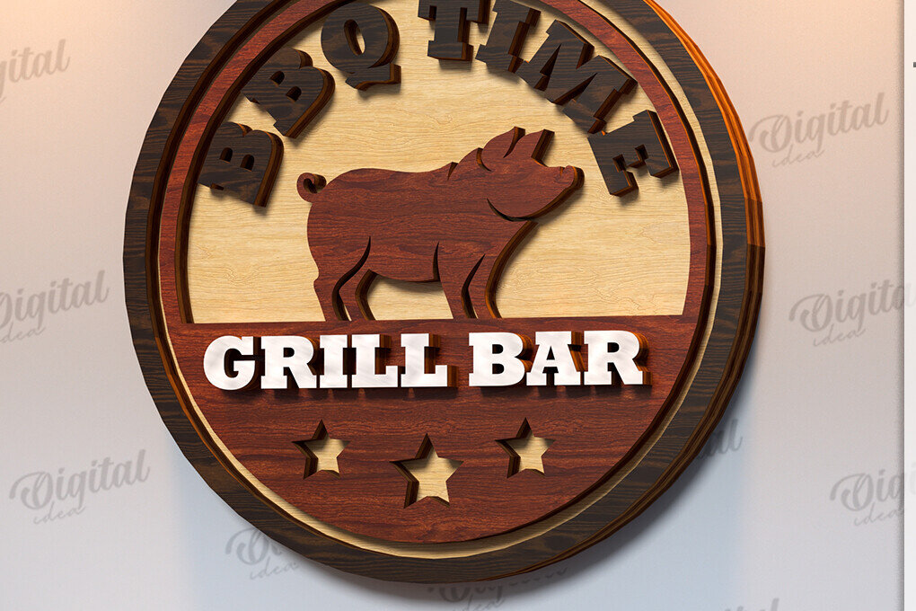 Intra απο ξύλο plywood 3mm-4mm πάχος πινακίδα μπαρ και γκριλ Δίασταση 30x20 cm INTRAFABR-123489082