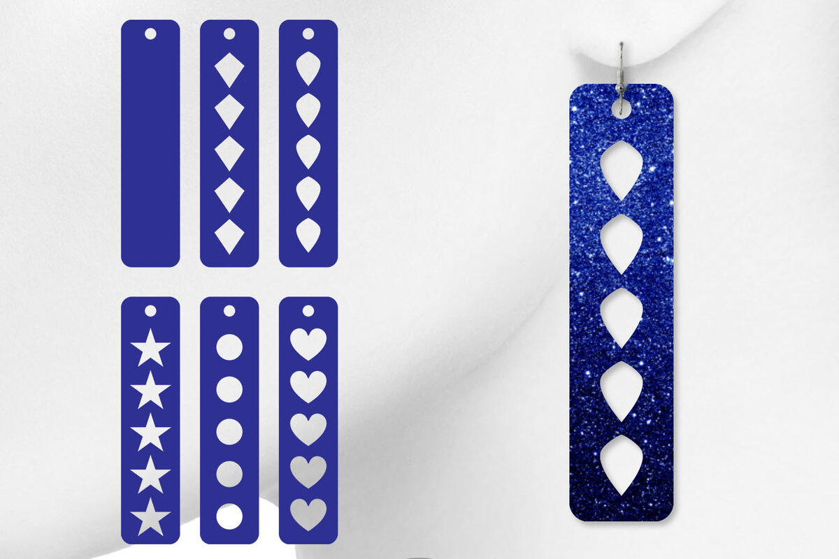 Σετ των 3 Intra απο ξύλο plywood 3mm-4mm πάχος Σκουλαρίκια ράβδου, κοπής με λέιζερ Δίασταση 3x3 cm INTRAFABR-8068804