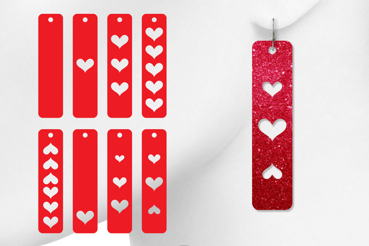 Σετ των 3 Intra απο ξύλο plywood 3mm-4mm πάχος Σκουλαρίκια Bar, Σκουλαρίκια Αγίου Βαλεντίνου Δίασταση 3x3 cm INTRAFABR-7259611