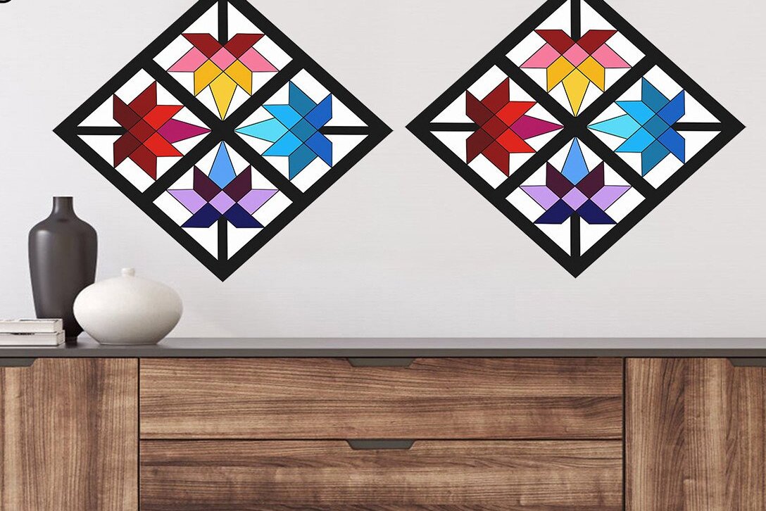 Σετ των 2 Intra απο ξύλο plywood 3mm-4mm πάχος Παπλωματοθήκη αχυρώνα κομμένο με λέιζερ παραδοσιακό Δίασταση 15x15 cm INTRAFABR-37056851