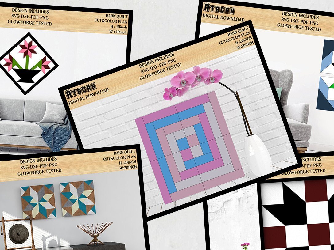 Intra απο ξύλο plywood 3mm-4mm πάχος Σχέδιο παπλωμάτων αχυρώνα Americana Patchwork Δίασταση 30x20 cm INTRAFABR-39423963