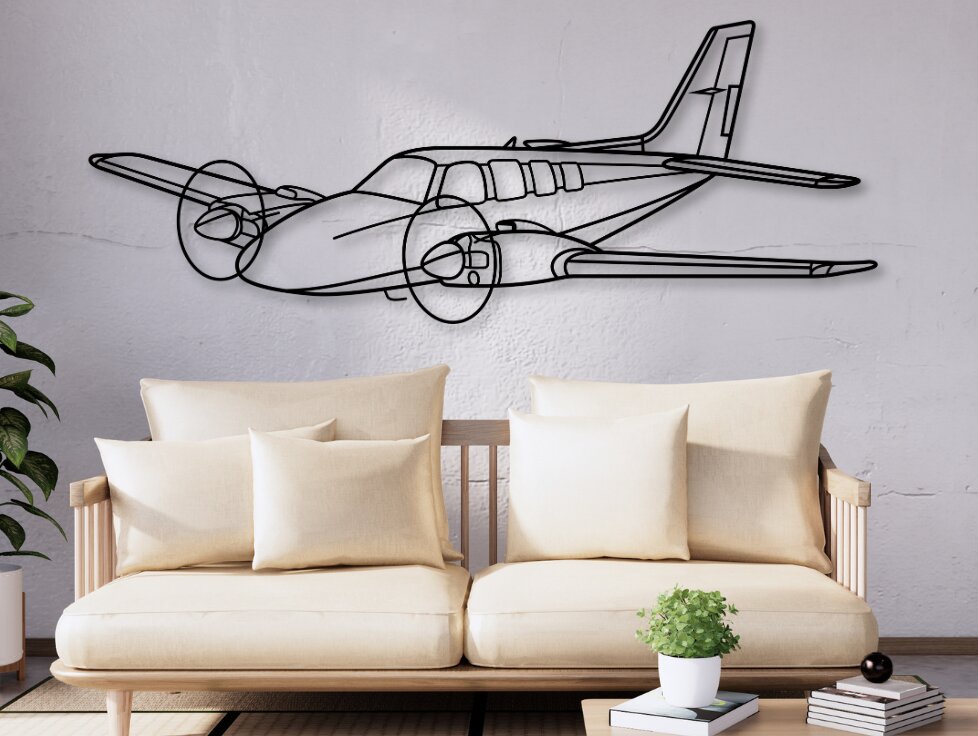 Σετ των 2 Intra απο ξύλο plywood 3mm-4mm πάχος Baron 58 Aircraft Δίασταση 15x15 cm INTRAFABR-110317068