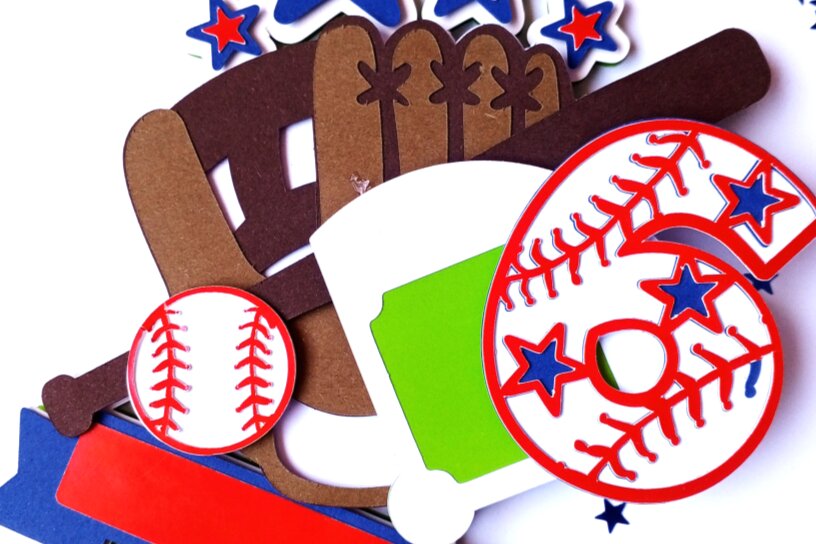 Σετ των 2 Intra απο ξύλο plywood 3mm-4mm πάχος Μπέιζμπολ Cake Topper 3D Δίασταση 15x15 cm INTRAFABR-99714050