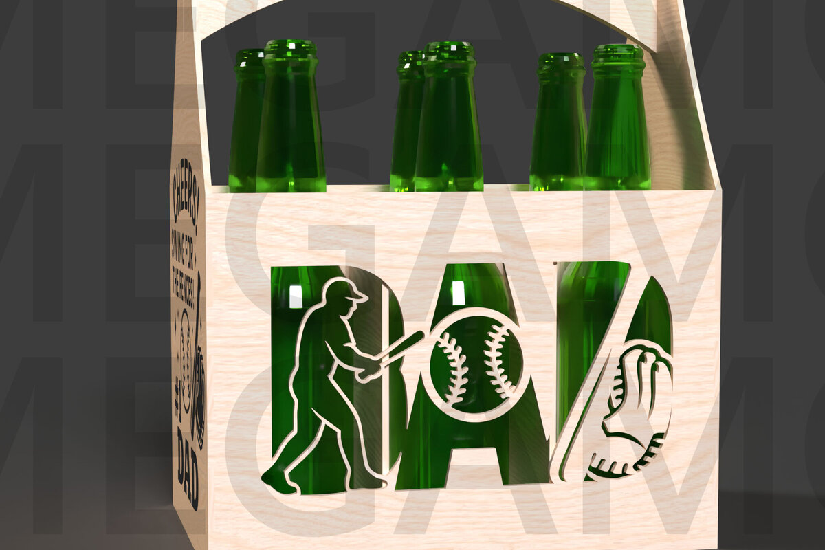 Σετ των 3 Intra απο ξύλο plywood 3mm-4mm πάχος Baseball Dad Beer Caddy Δίασταση 15x15 cm INTRAFABR-122114040