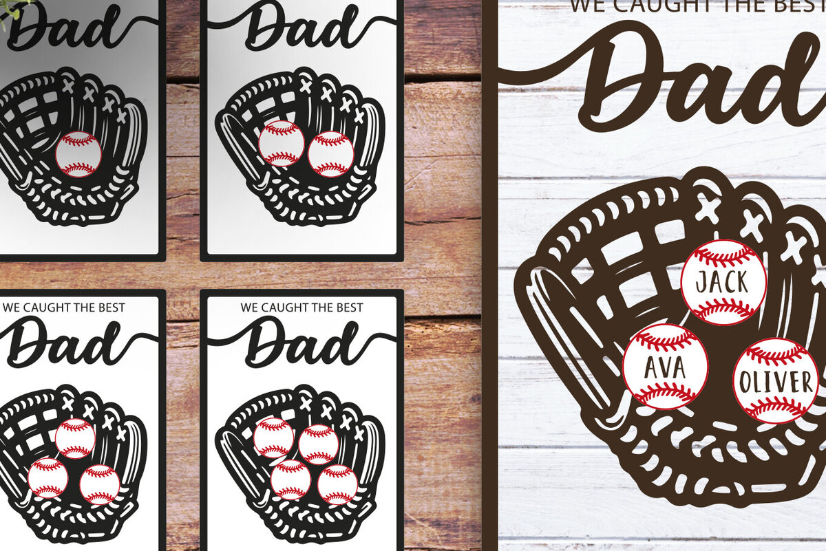 Intra απο ξύλο plywood 3mm-4mm πάχος Σχέδιο λέιζερ Baseball Dad | Ημέρα του Πατέρα Δίασταση 30x20 cm INTRAFABR-123571609