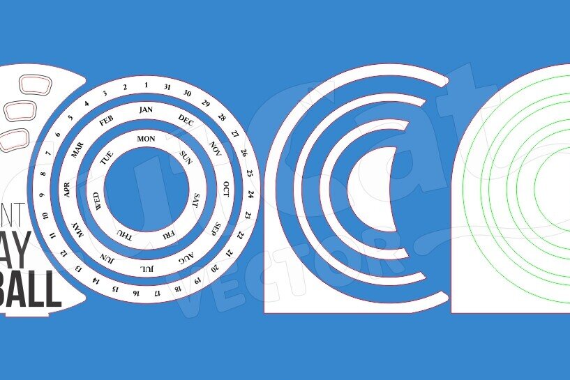 Intra απο ξύλο plywood 3mm-4mm πάχος Μπέιζμπολ Desktop Perpetual Calendar Δίασταση 60x60 cm INTRAFABR-119834717